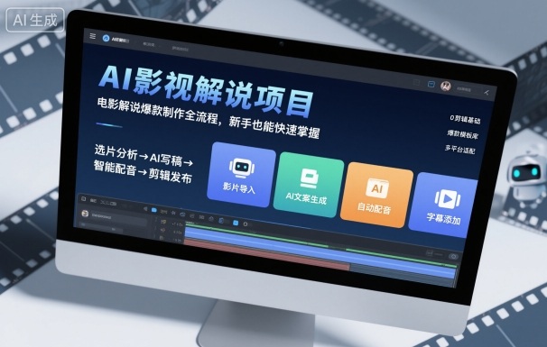AI影视解说项目，电影解说爆款制作全流程，新手也能快速掌握-旺仔资源库