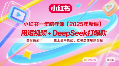 小红书一年陪伴课【2025年新课】，用短视频+deepSeek打爆款，史上最干货的小红书店铺爆款课程-旺仔资源库