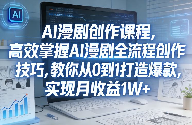 某社群AI漫剧创作课程，高效掌握AI漫剧全流程创作技巧，教你从0到1打造爆款，实现月收益1W+-旺仔资源库