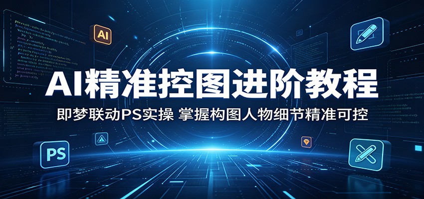 AI精准控图进阶教程：即梦联动PS实操，掌握构图人物细节精准可控-旺仔资源库