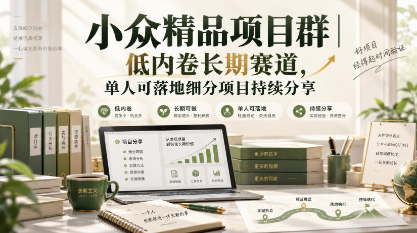 小众精品项目群｜低内卷长期赛道，单人可落地细分项目持续分享-旺仔资源库