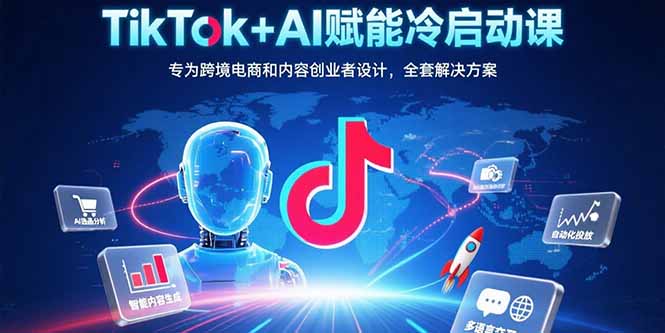 TikTok+AI赋能冷启动课：专为跨境电商和内容创业者设计，全套解决方案-旺仔资源库