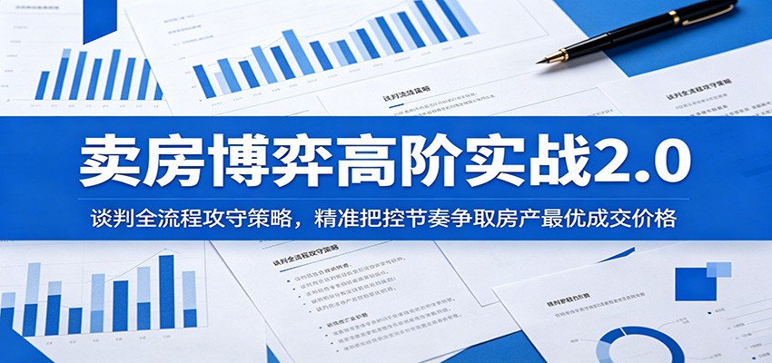 卖房博弈高阶实战2.0:谈判全流程攻守策略,精准把控节奏争取房产最优成交价格-旺仔资源库