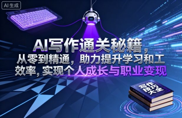 AI写作通关秘籍，从零到精通，助力提升学习和工作效率，实现个人成长与职业变现-旺仔资源库