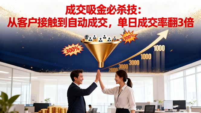 吸金成交营销必杀技:从客户接触到自动成交,单日成交率翻3倍-旺仔资源库