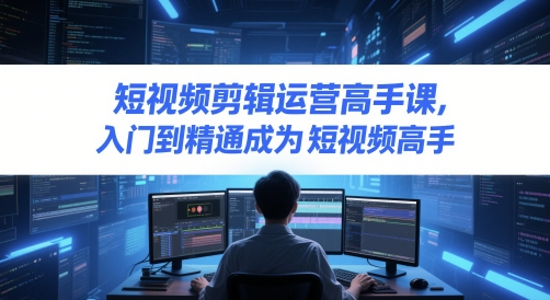 短视频剪辑运营高手课，入门到精通成为短视频高手-旺仔资源库