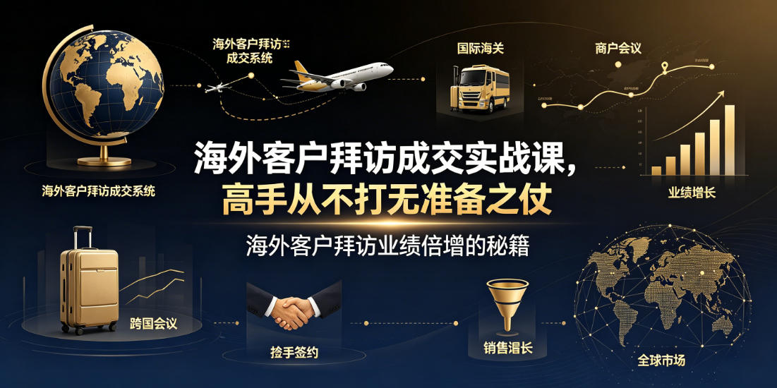 海外客户拜访成交实战课，高手从不打无准备之仗，海外客户拜访业绩倍增的秘籍-旺仔资源库