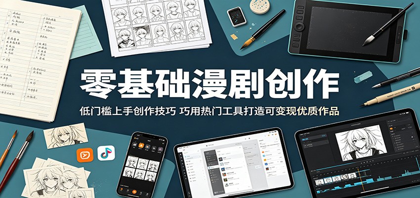 零基础漫剧创作：低门槛上手创作技巧，巧用热门工具打造可变现优质作品-旺仔资源库