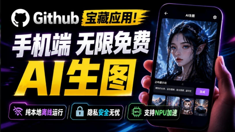 Github宝藏应用!手机端无限免费AI生图,纯本地离线运行,支持NPU加速斩获3.1k stars,local-dream-旺仔资源库