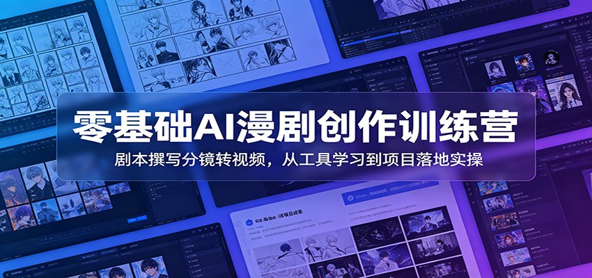 零基础AI漫剧创作训练营：剧本撰写分镜转视频，从工具学习到项目落地实操-旺仔资源库